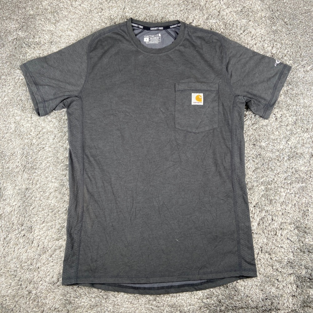 Carhartt Force Relaxed Fit Pocket T-Shirt Men S Carbon Heather Grey Short Sleeve